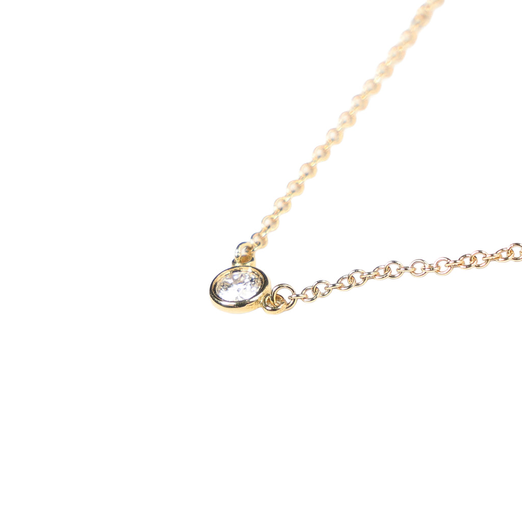 Preowned TIFFANY Elsa Peretti Diamonds by the Yard 18K YG Diamond Pendant Necklace 1.8g | Luxe Again Maison