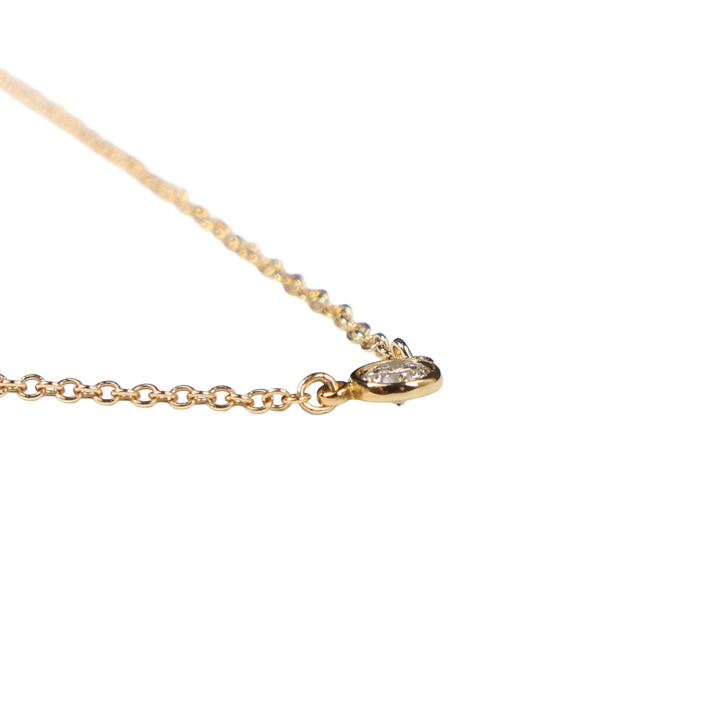 Preowned TIFFANY Elsa Peretti Diamonds by the Yard 18K YG Diamond Pendant Necklace 1.8g | Luxe Again Maison