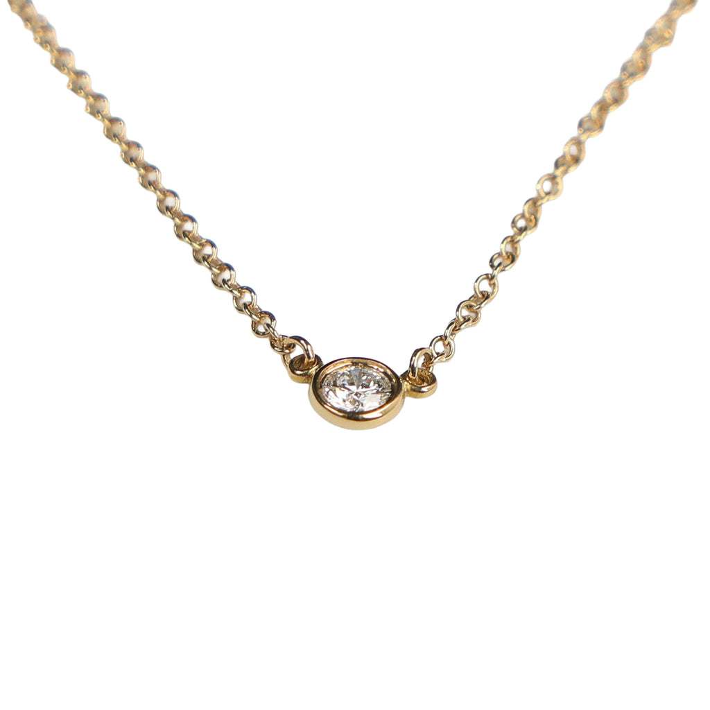 Preowned TIFFANY Elsa Peretti Diamonds by the Yard 18K YG Diamond Pendant Necklace 1.8g | Luxe Again Maison