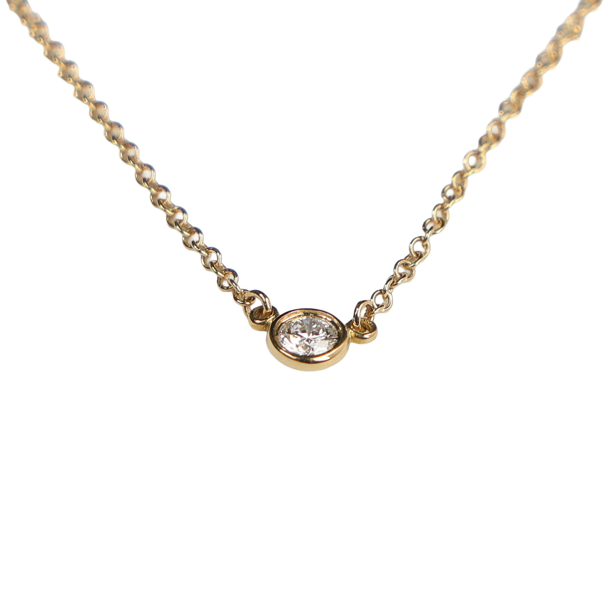 Preowned TIFFANY Elsa Peretti Diamonds by the Yard 18K YG Diamond Pendant Necklace 1.8g | Luxe Again Maison