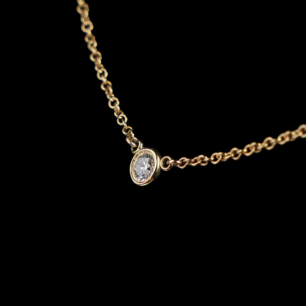 Preowned TIFFANY Elsa Peretti Diamonds by the Yard 18K YG Diamond Pendant Necklace 1.8g | Luxe Again Maison
