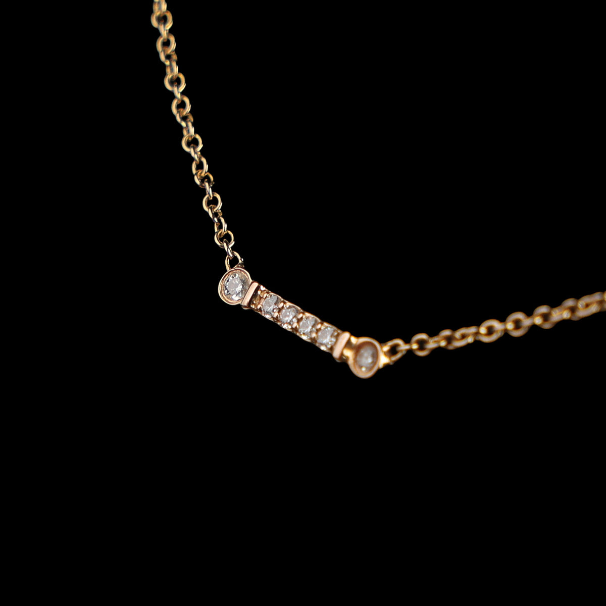 Preowned TIFFANY Fleur de Lys Diamond 18k Rose Gold Necklace 1.7g | Luxe Again Maison