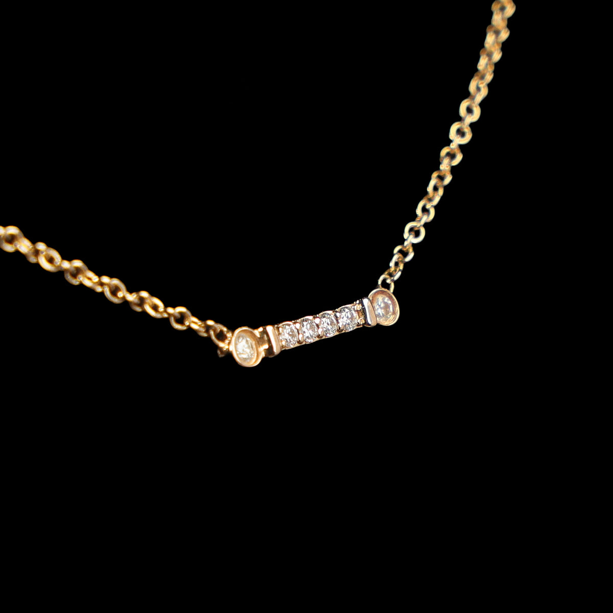 Preowned TIFFANY Fleur de Lys Diamond 18k Rose Gold Necklace 1.7g | Luxe Again Maison