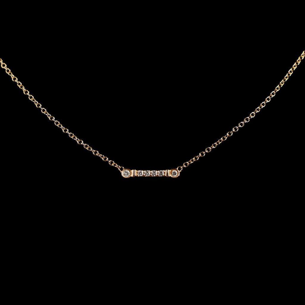 Preowned TIFFANY Fleur de Lys Diamond 18k Rose Gold Necklace 1.7g | Luxe Again Maison