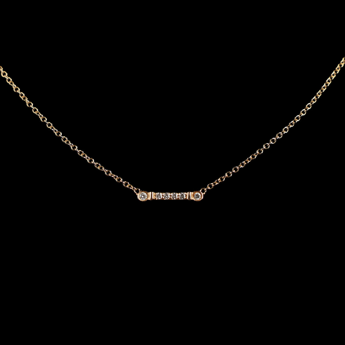 Preowned TIFFANY Fleur de Lys Diamond 18k Rose Gold Necklace 1.7g | Luxe Again Maison