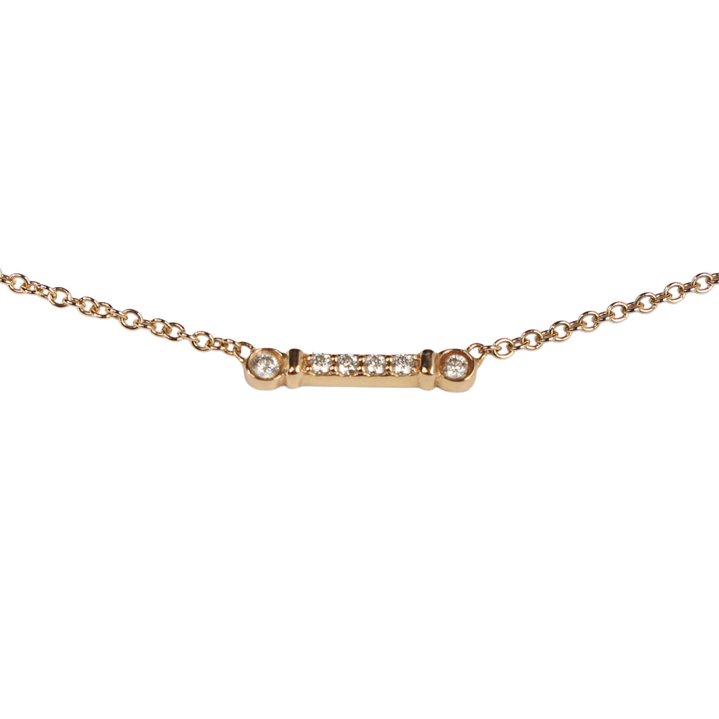 Preowned TIFFANY Fleur de Lys Diamond 18k Rose Gold Necklace 1.7g | Luxe Again Maison