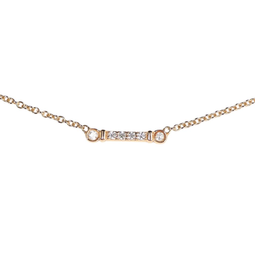 Preowned TIFFANY Fleur de Lys Diamond 18k Rose Gold Necklace 1.7g | Luxe Again Maison