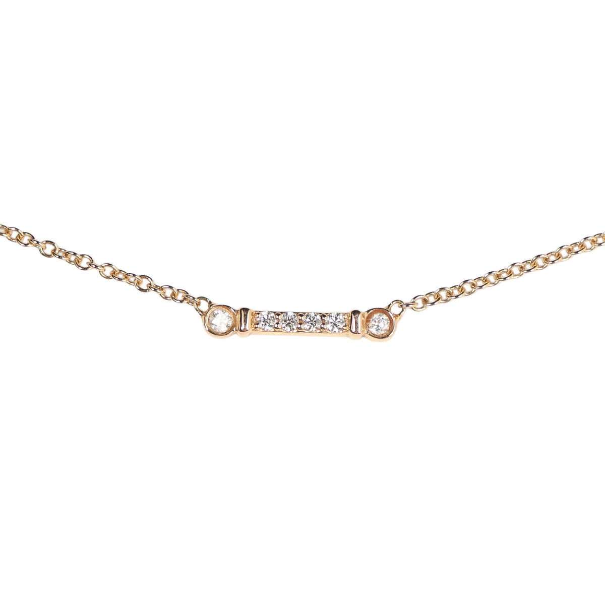 Preowned TIFFANY Fleur de Lys Diamond 18k Rose Gold Necklace 1.7g | Luxe Again Maison