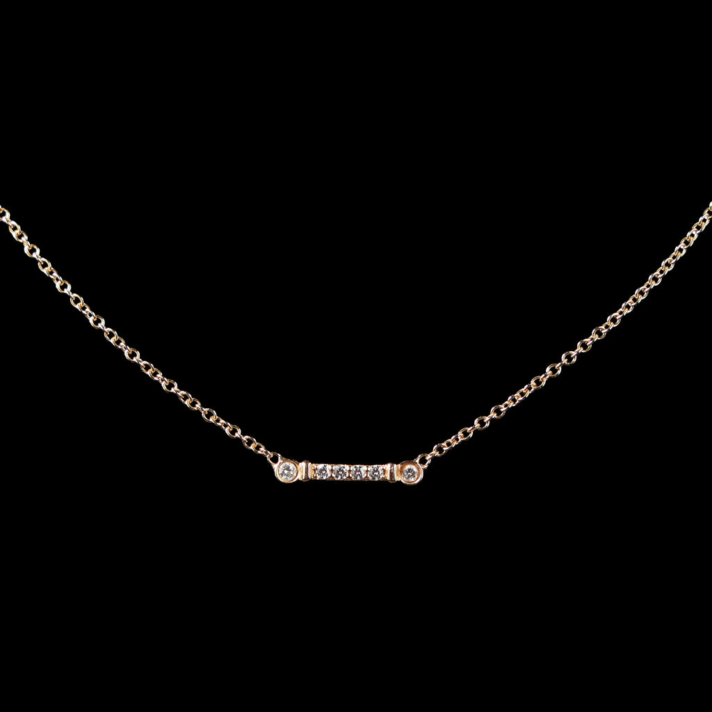 Preowned TIFFANY Fleur de Lys Diamond 18k Rose Gold Necklace 1.7g | Luxe Again Maison