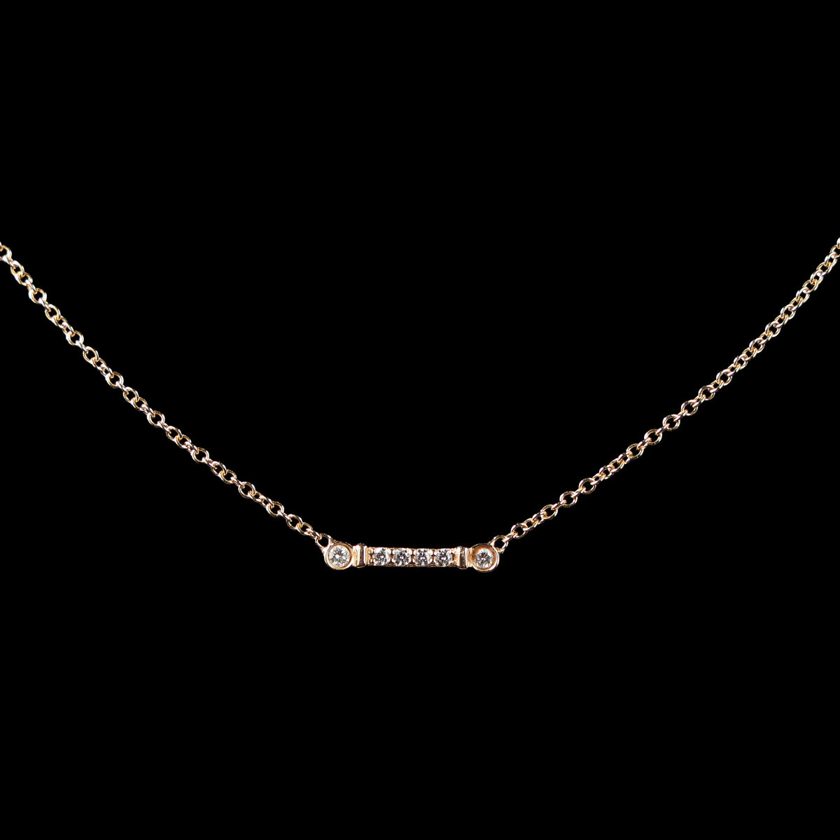 Preowned TIFFANY Fleur de Lys Diamond 18k Rose Gold Necklace 1.7g | Luxe Again Maison