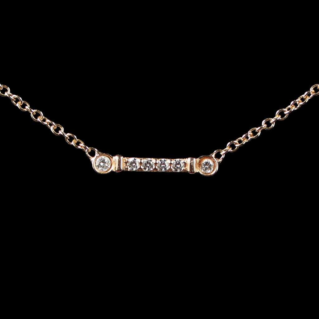 Preowned TIFFANY Fleur de Lys Diamond 18k Rose Gold Necklace 1.7g | Luxe Again Maison