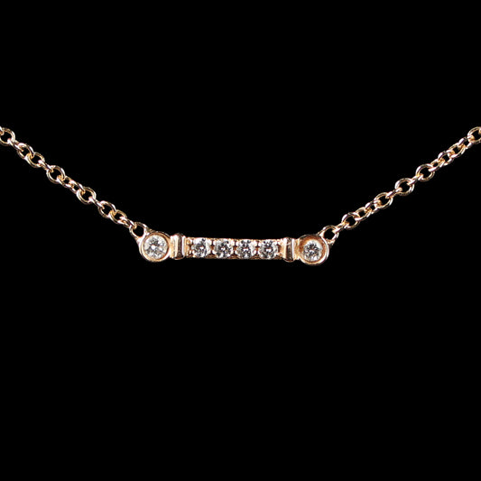 Preowned TIFFANY Fleur de Lys Diamond 18k Rose Gold Necklace 1.7g | Luxe Again Maison