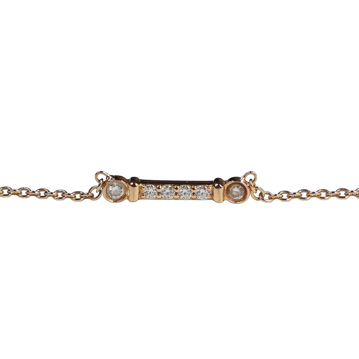 Preowned TIFFANY Fleur de Lys Diamond 18k Rose Gold Necklace 1.7g | Luxe Again Maison