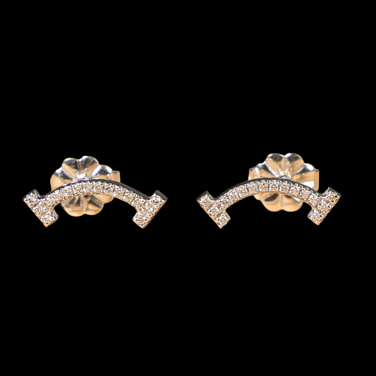 TIFFANY T Smile 18K WG Diamond Earrings 1.5g