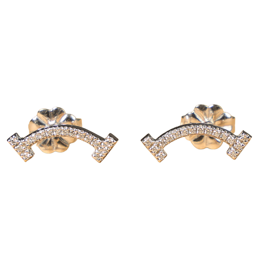 TIFFANY T Smile 18K WG Diamond Earrings 1.5g
