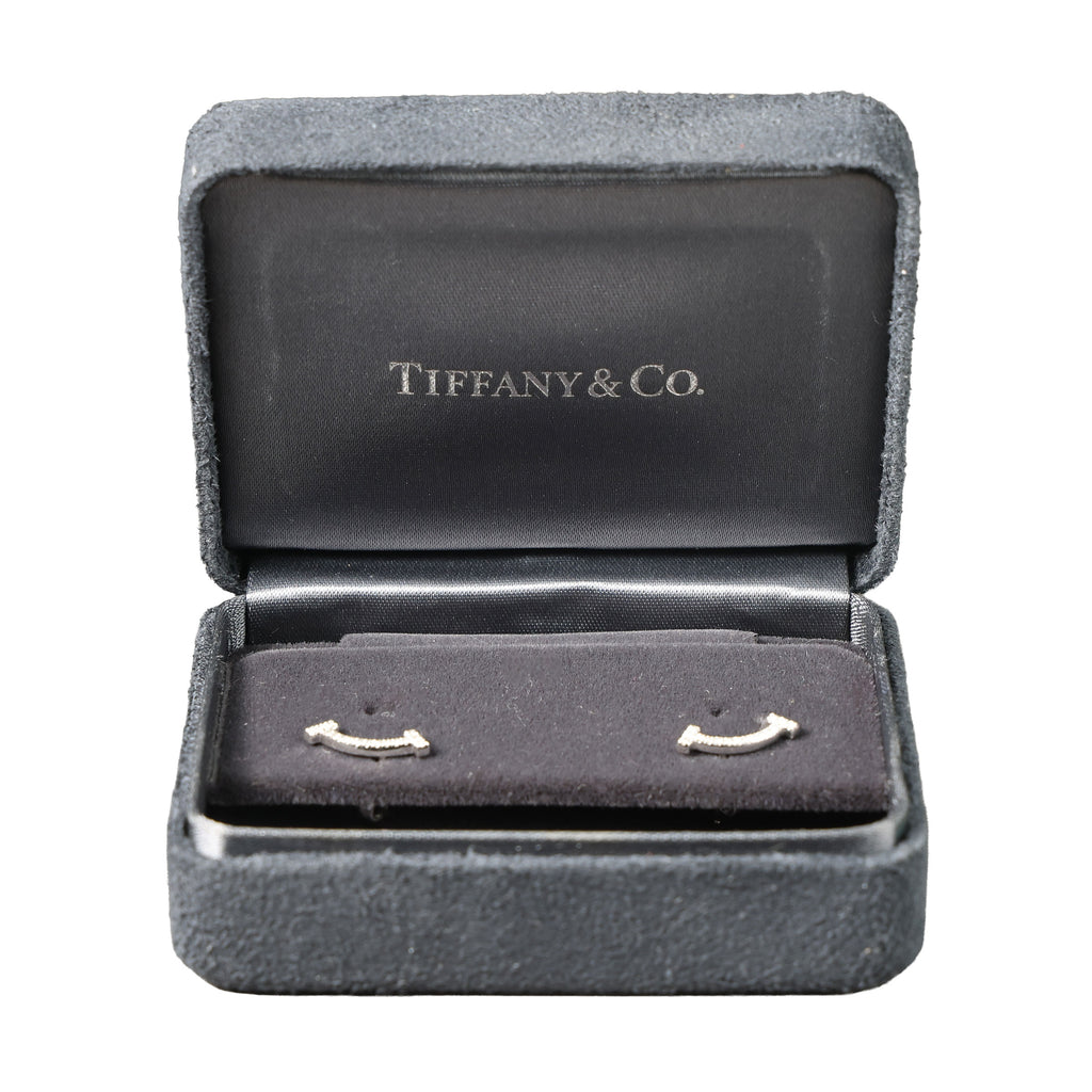 TIFFANY T Smile 18K WG Diamond Earrings 1.5g