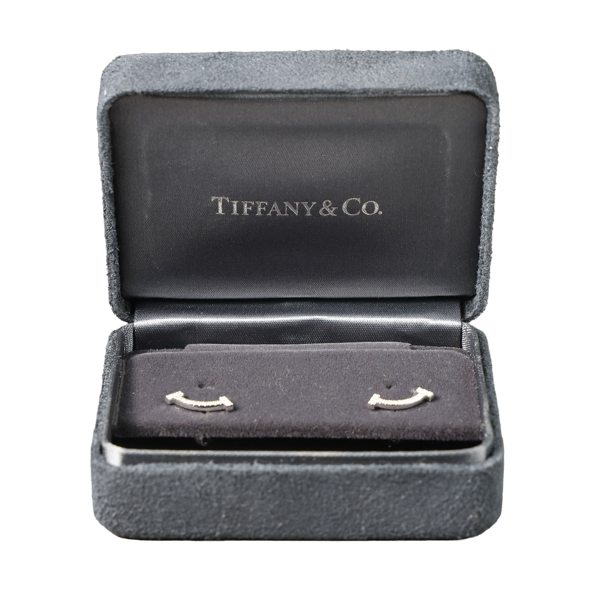 TIFFANY T Smile 18K WG Diamond Earrings 1.5g