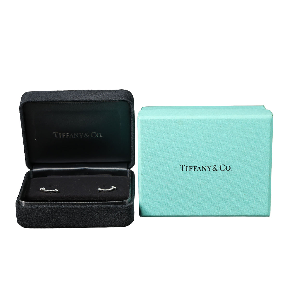 TIFFANY T Smile 18K WG Diamond Earrings 1.5g