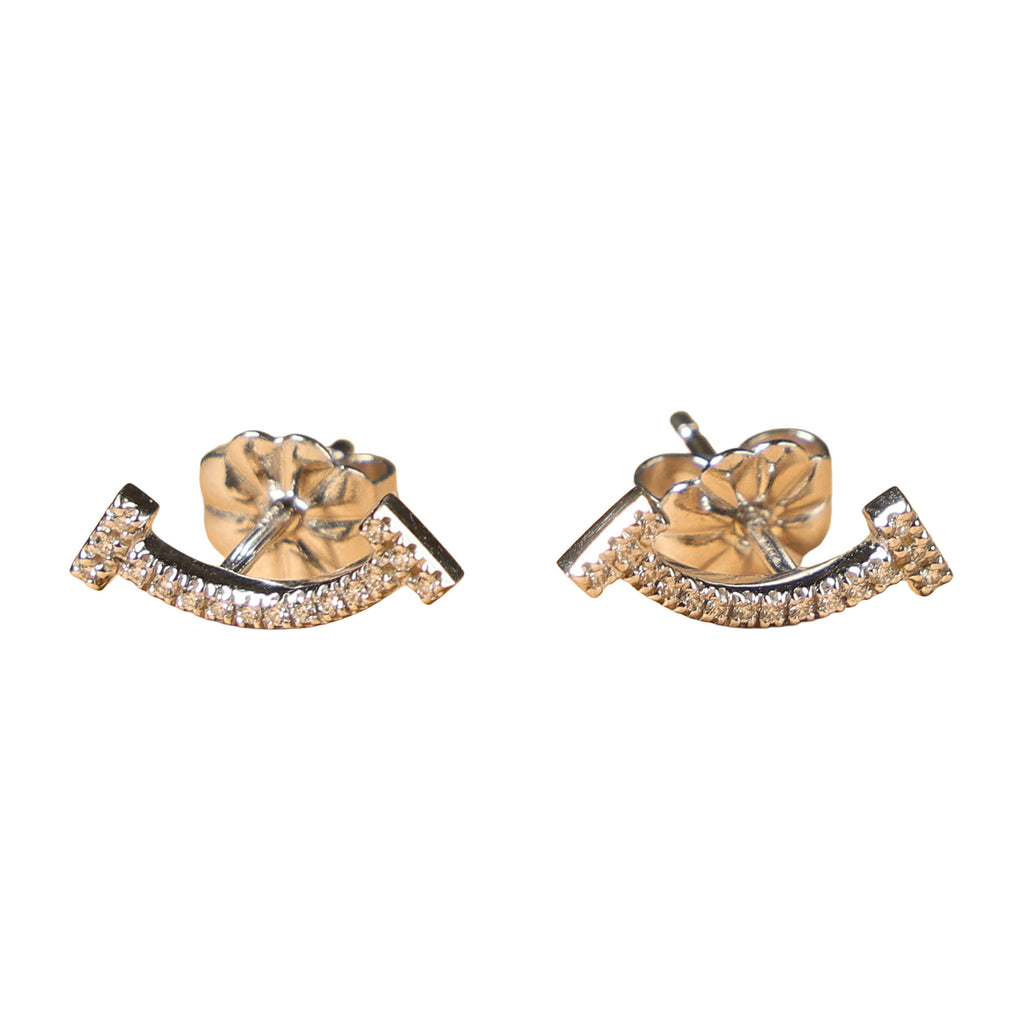 TIFFANY T Smile 18K WG Diamond Earrings 1.5g