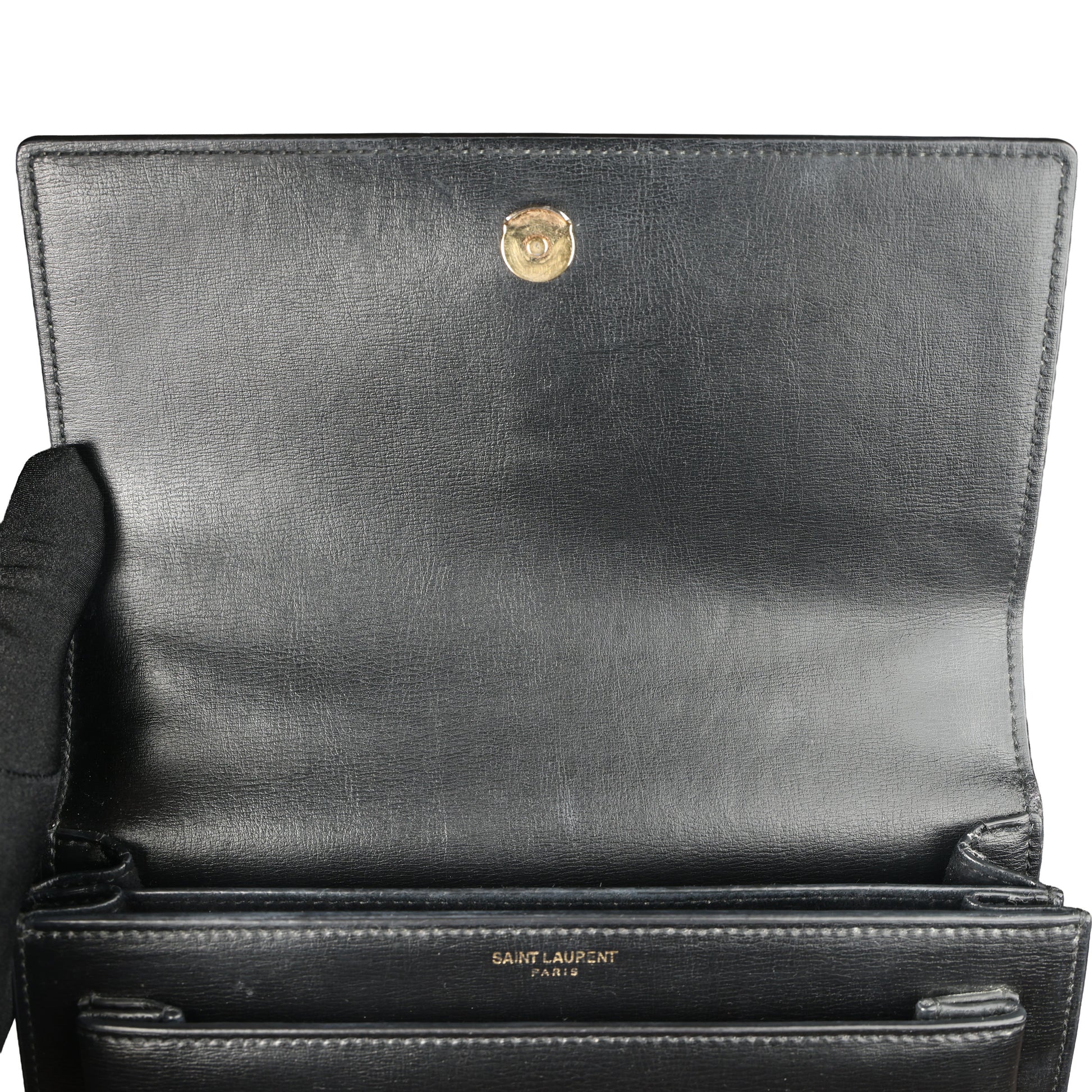 Preowned YVES SAINT LAURENT Sunset Medium in Smooth Leather Black | Luxe Again Maison