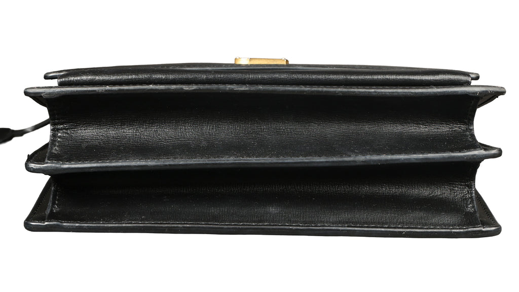 Preowned YVES SAINT LAURENT Sunset Medium in Smooth Leather Black | Luxe Again Maison