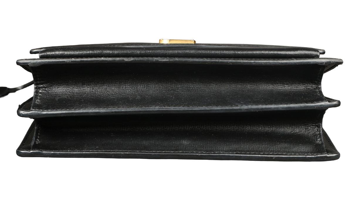 Preowned YVES SAINT LAURENT Sunset Medium in Smooth Leather Black | Luxe Again Maison