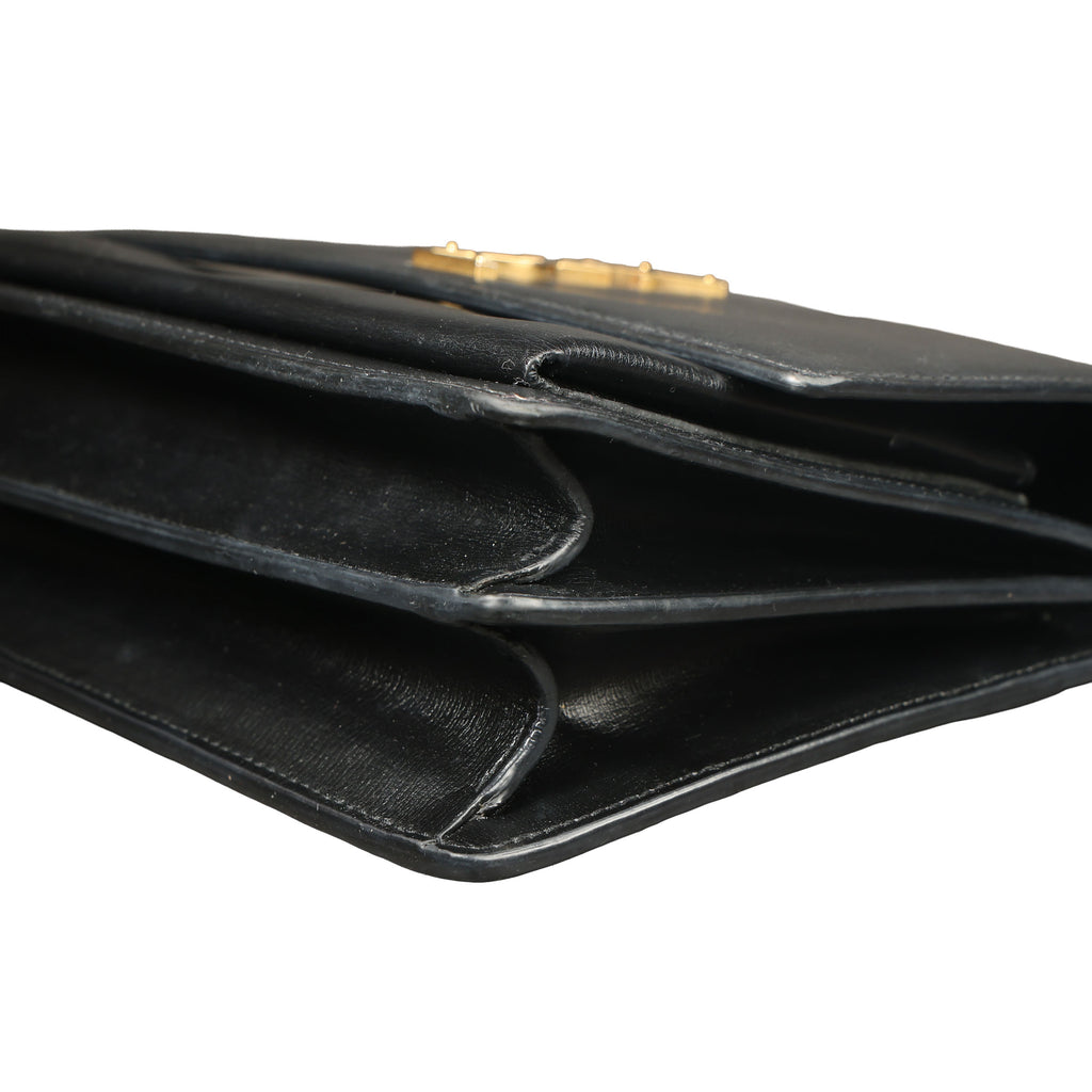 Preowned YVES SAINT LAURENT Sunset Medium in Smooth Leather Black | Luxe Again Maison