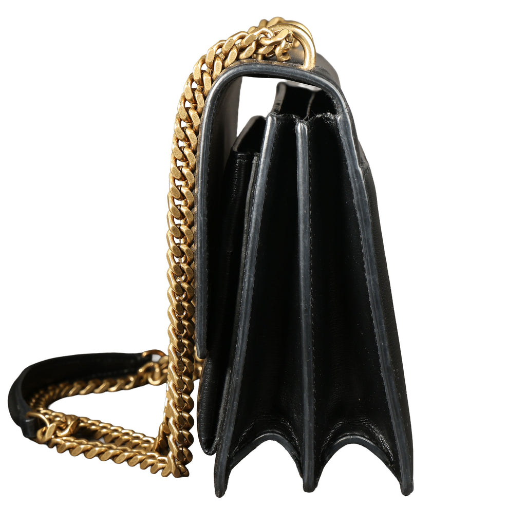 Preowned YVES SAINT LAURENT Sunset Medium in Smooth Leather Black | Luxe Again Maison