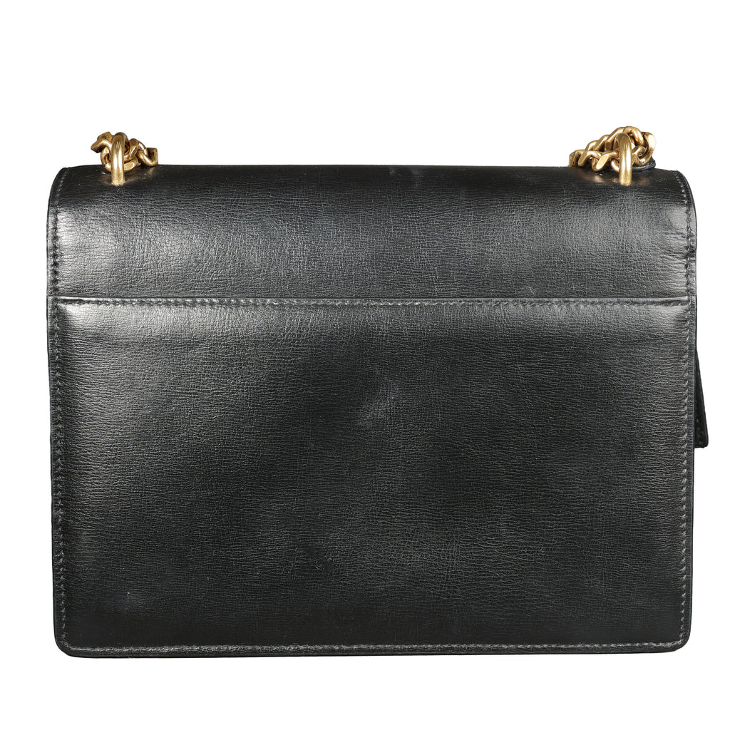Preowned YVES SAINT LAURENT Sunset Medium in Smooth Leather Black | Luxe Again Maison