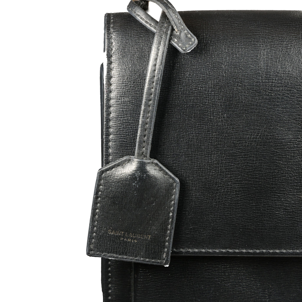 Preowned YVES SAINT LAURENT Sunset Medium in Smooth Leather Black | Luxe Again Maison