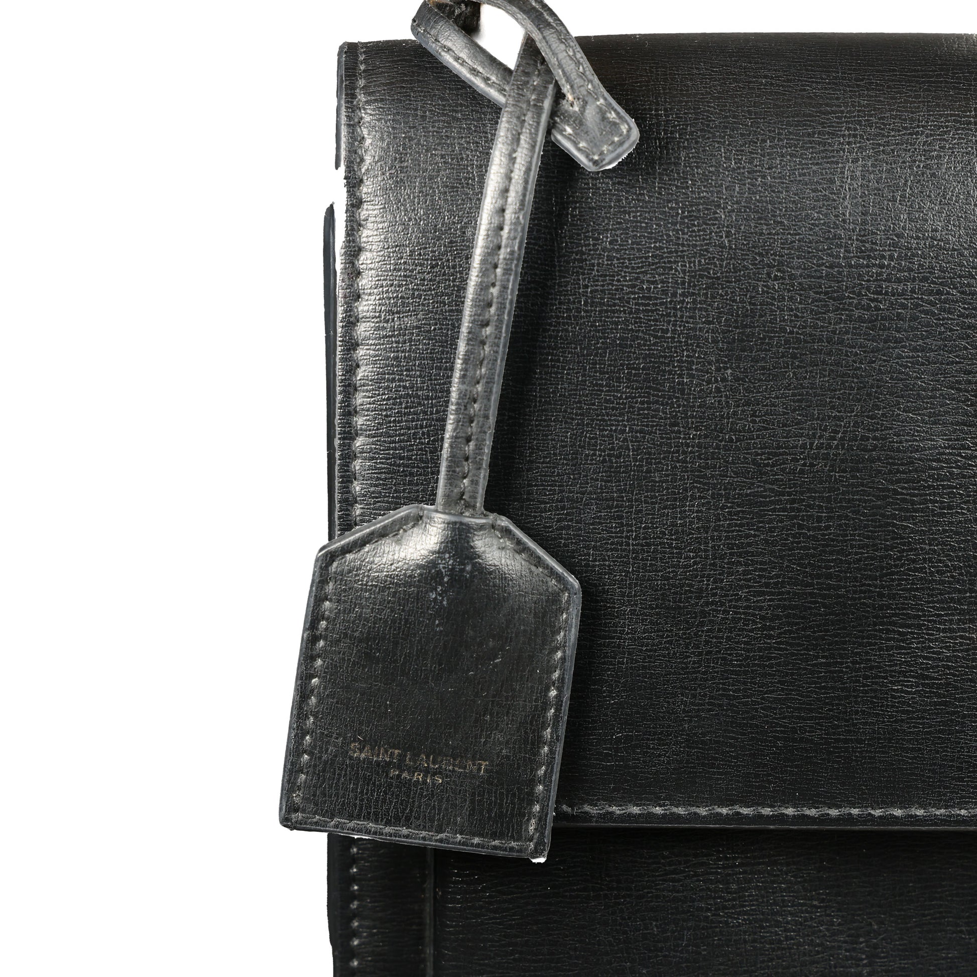 Preowned YVES SAINT LAURENT Sunset Medium in Smooth Leather Black | Luxe Again Maison