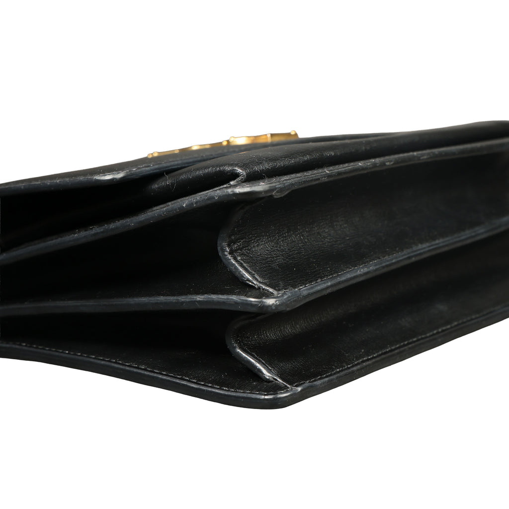 Preowned YVES SAINT LAURENT Sunset Medium in Smooth Leather Black | Luxe Again Maison