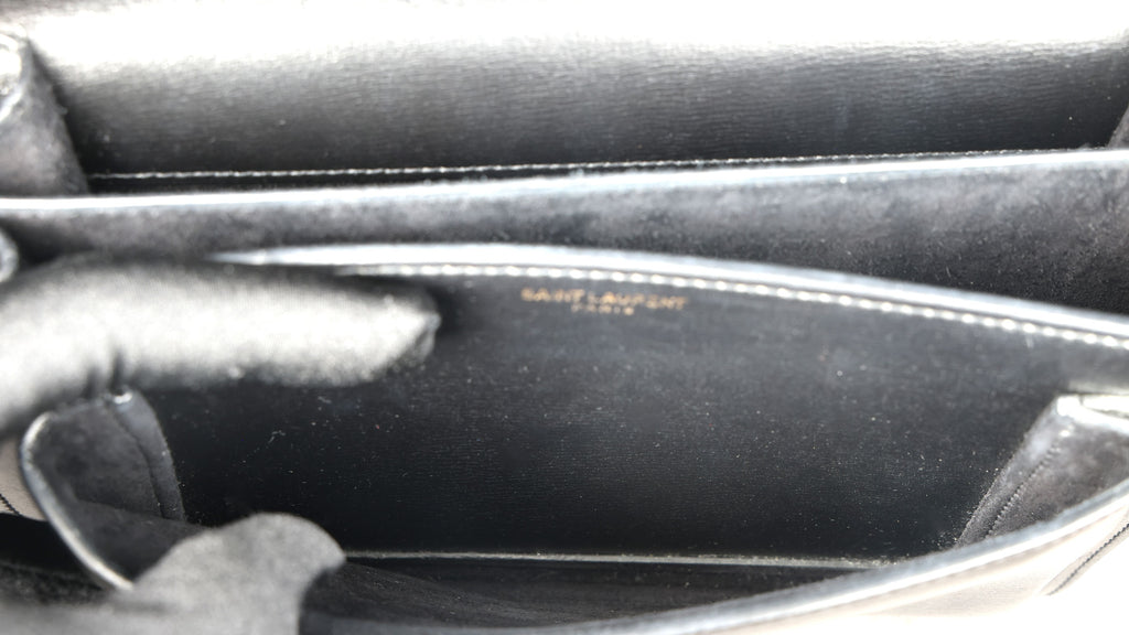 Preowned YVES SAINT LAURENT Sunset Medium in Smooth Leather Black | Luxe Again Maison