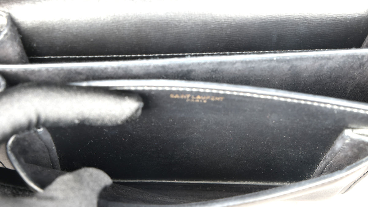 Preowned YVES SAINT LAURENT Sunset Medium in Smooth Leather Black | Luxe Again Maison