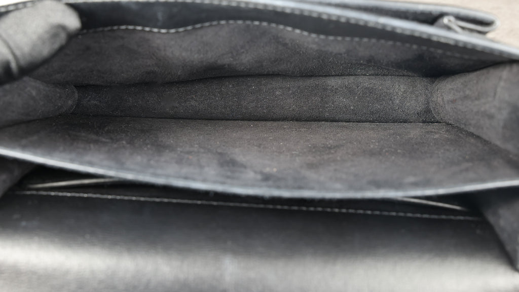 Preowned YVES SAINT LAURENT Sunset Medium in Smooth Leather Black | Luxe Again Maison