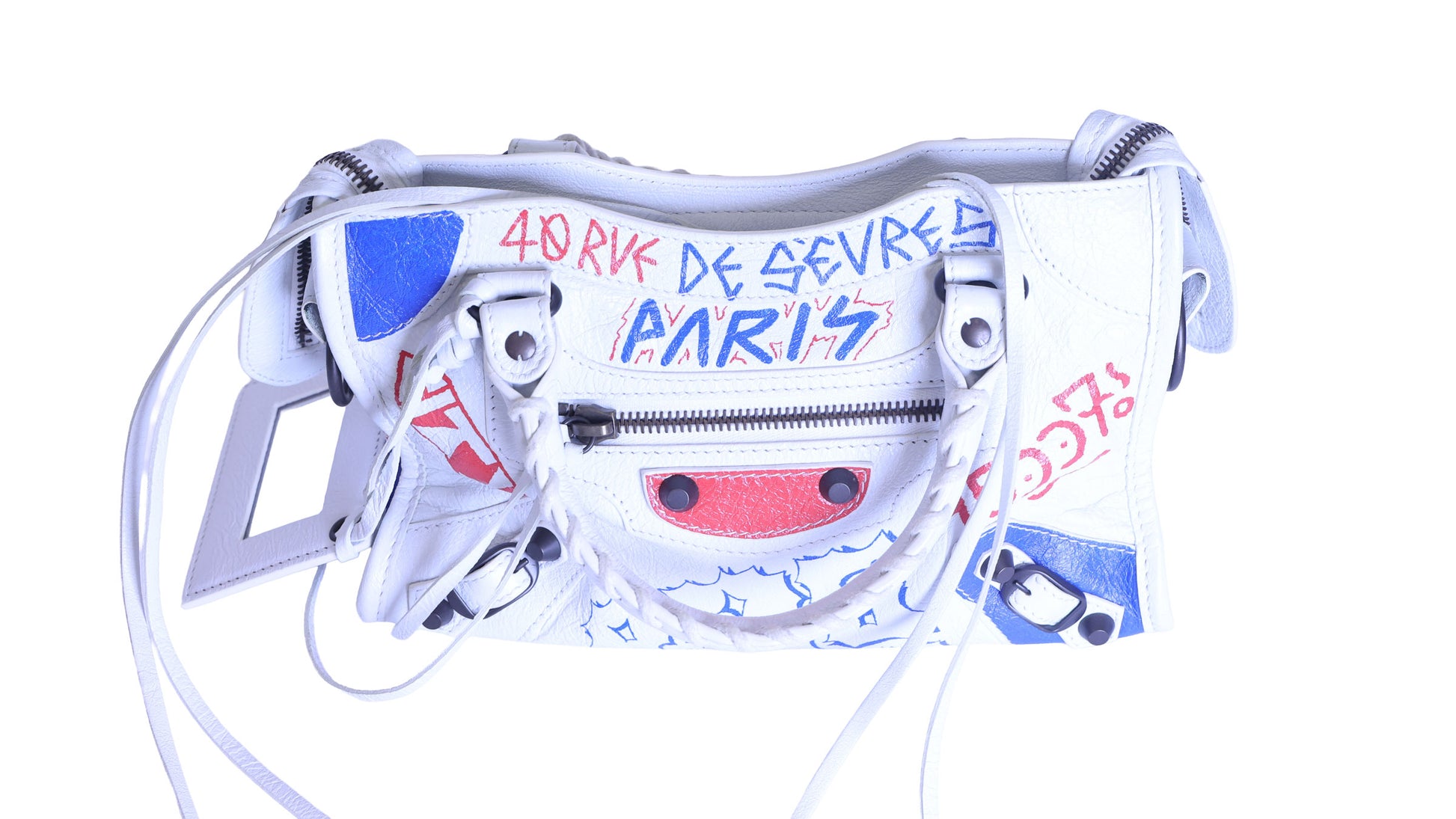 Preloved BALENCIAGA Classic City Graffiti Leather 2 Way Handbag | Luxe Again Maison