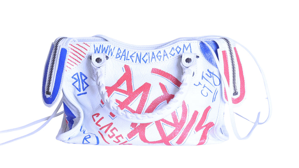 Preloved BALENCIAGA Classic City Graffiti Leather 2 Way Handbag | Luxe Again Maison