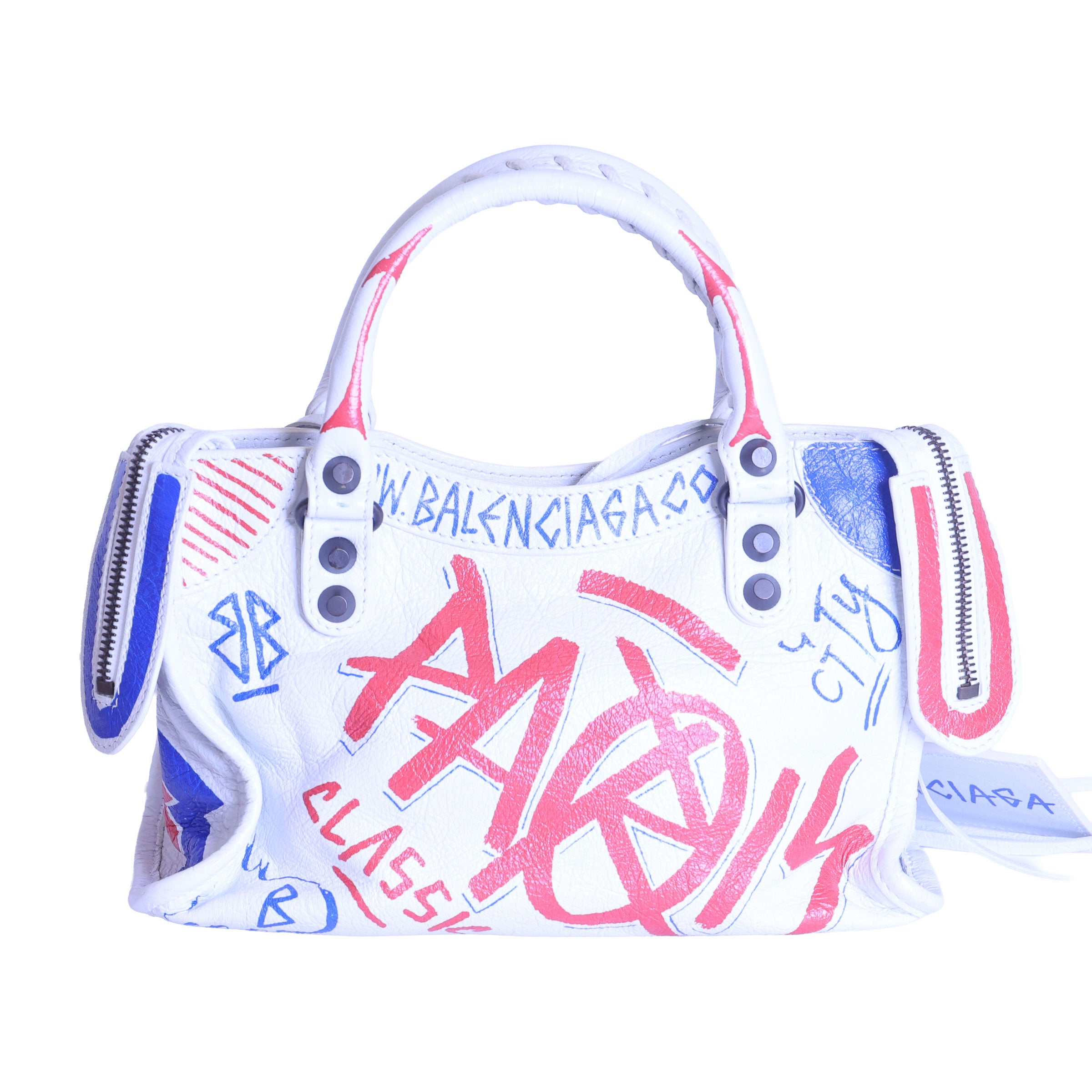 BALENCIAGA Classic City Graffiti Leather 2 Way Handbag – Luxe