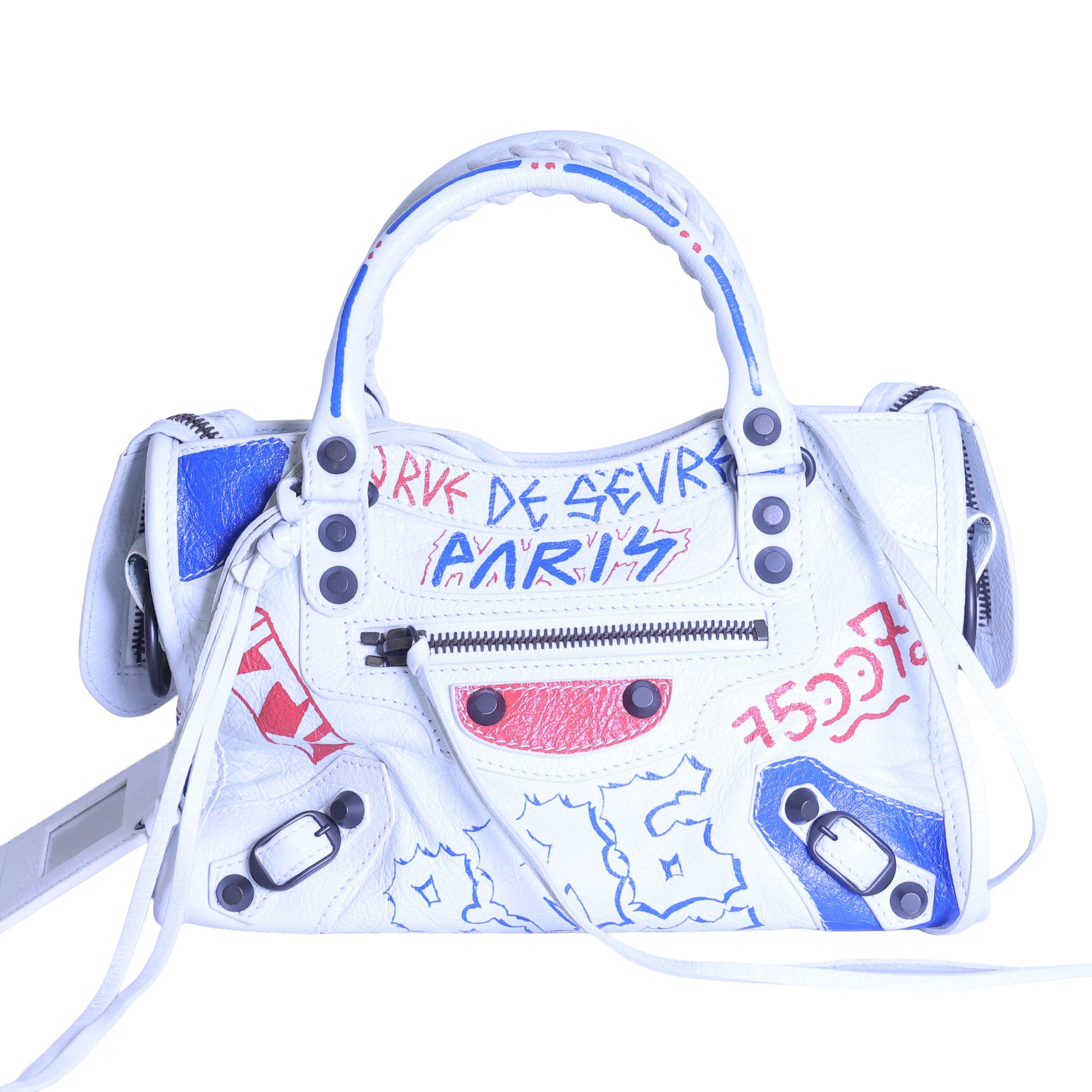 Preloved BALENCIAGA Classic City Graffiti Leather 2 Way Handbag | Luxe Again Maison