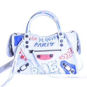 Preloved BALENCIAGA Classic City Graffiti Leather 2 Way Handbag | Luxe Again Maison