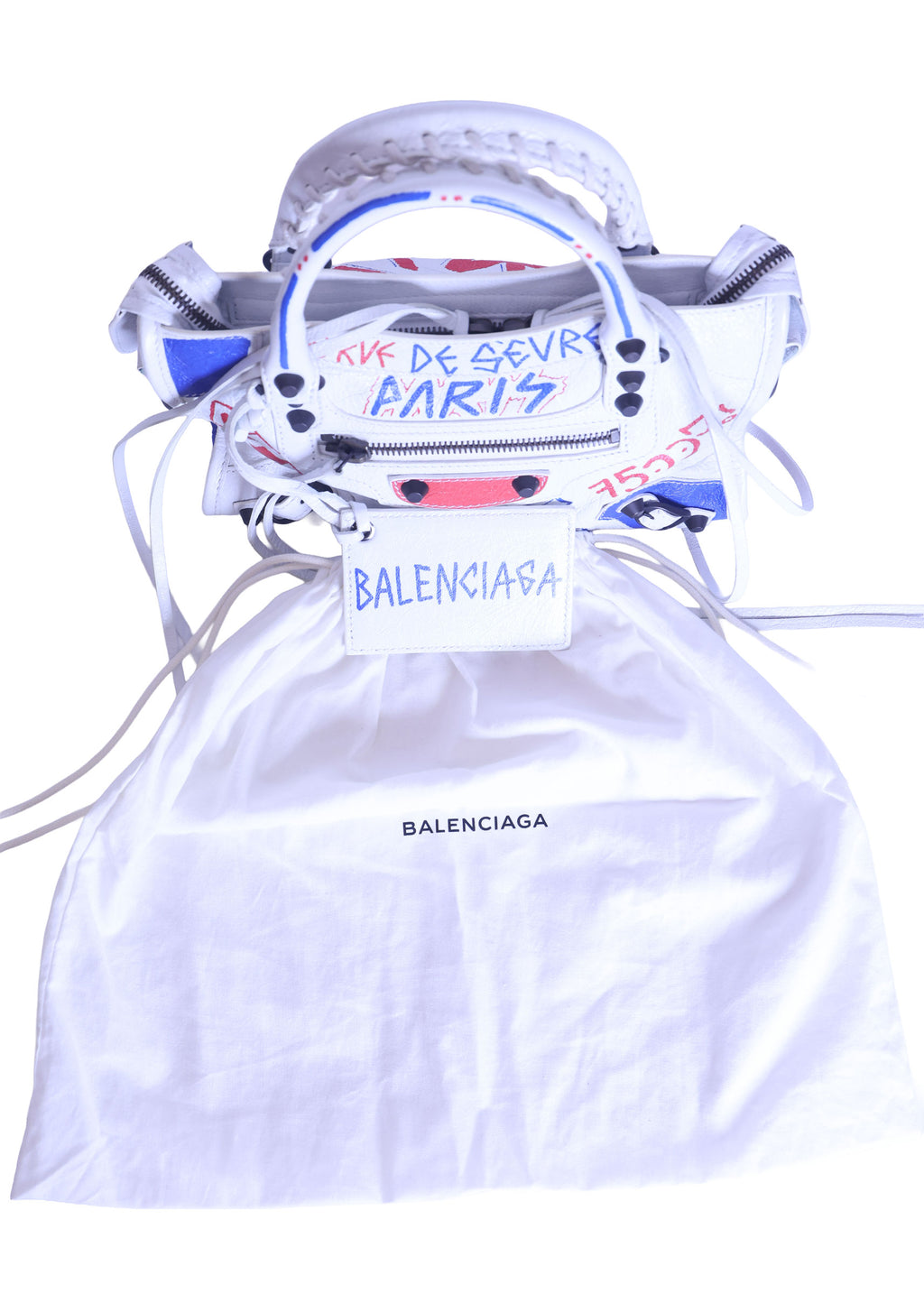 Preloved BALENCIAGA Classic City Graffiti Leather 2 Way Handbag | Luxe Again Maison