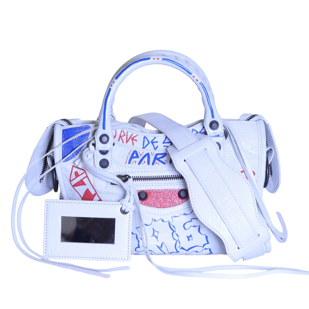 Preloved BALENCIAGA Classic City Graffiti Leather 2 Way Handbag | Luxe Again Maison