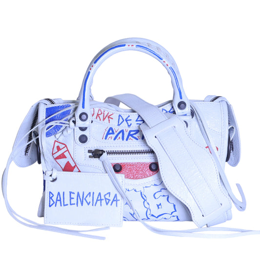Preloved BALENCIAGA Classic City Graffiti Leather 2 Way Handbag | Luxe Again Maison