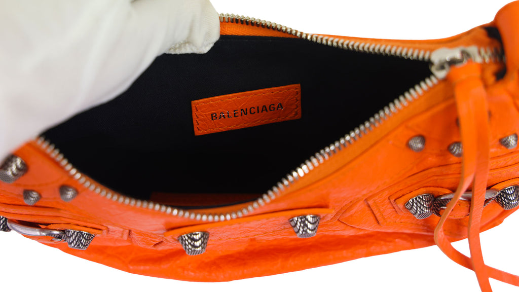 Preloved BALENCIAGA Le Cagole XS Leather Shoulder Bag Orange | Luxe Again Maison