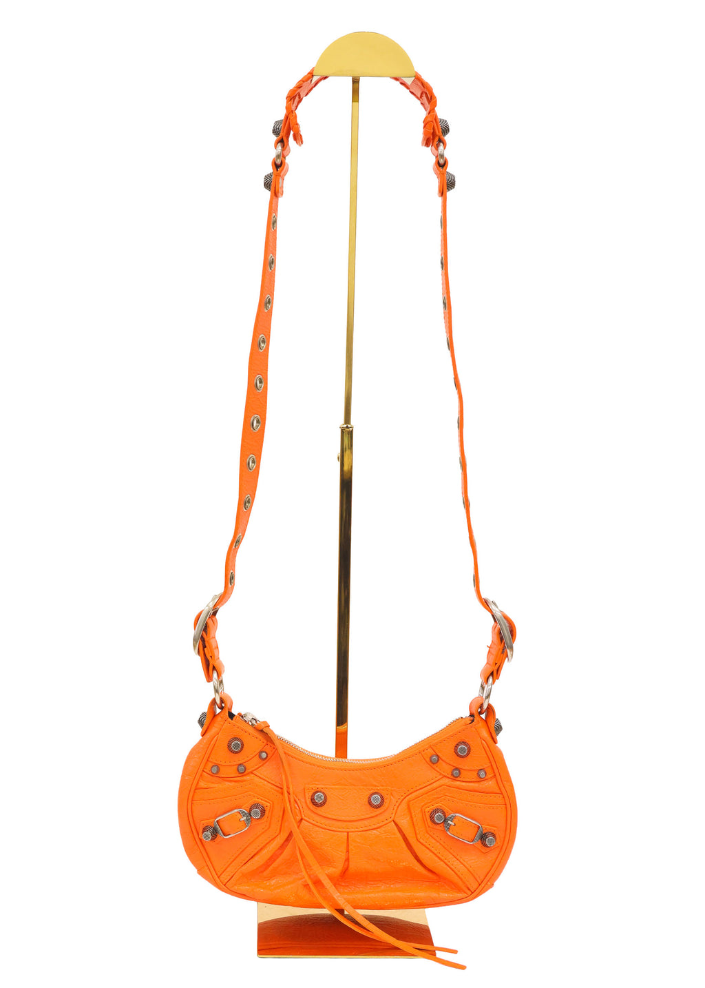 Preloved BALENCIAGA Le Cagole XS Leather Shoulder Bag Orange | Luxe Again Maison