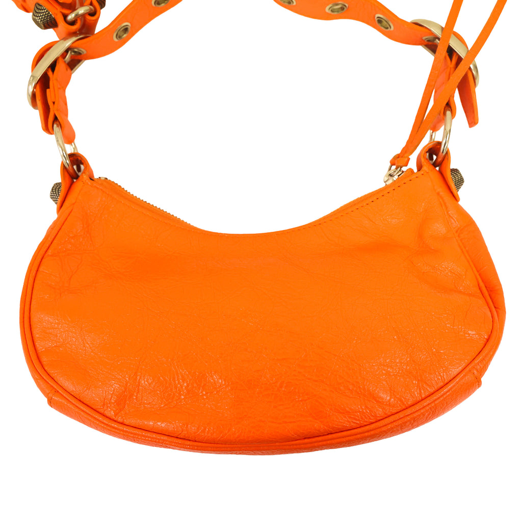 Preloved BALENCIAGA Le Cagole XS Leather Shoulder Bag Orange | Luxe Again Maison