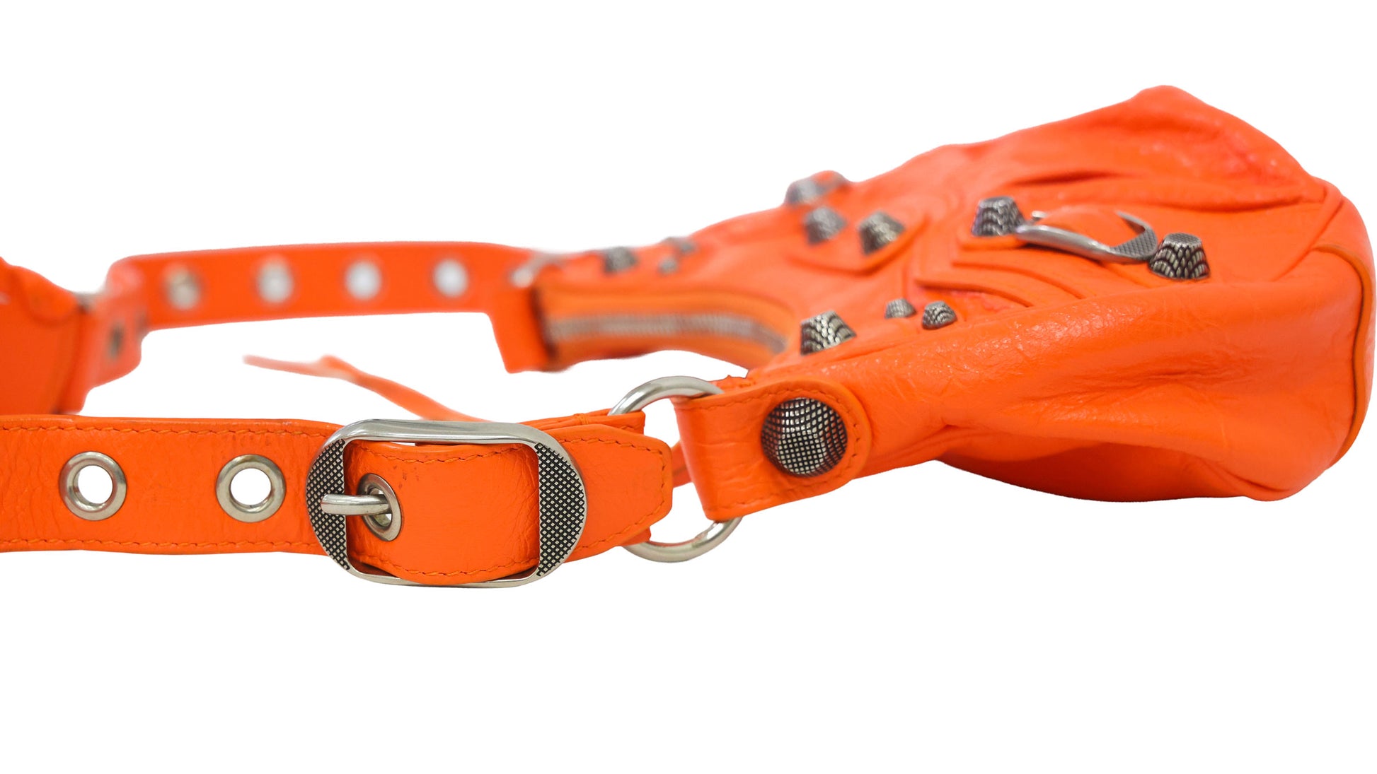 Preloved BALENCIAGA Le Cagole XS Leather Shoulder Bag Orange | Luxe Again Maison