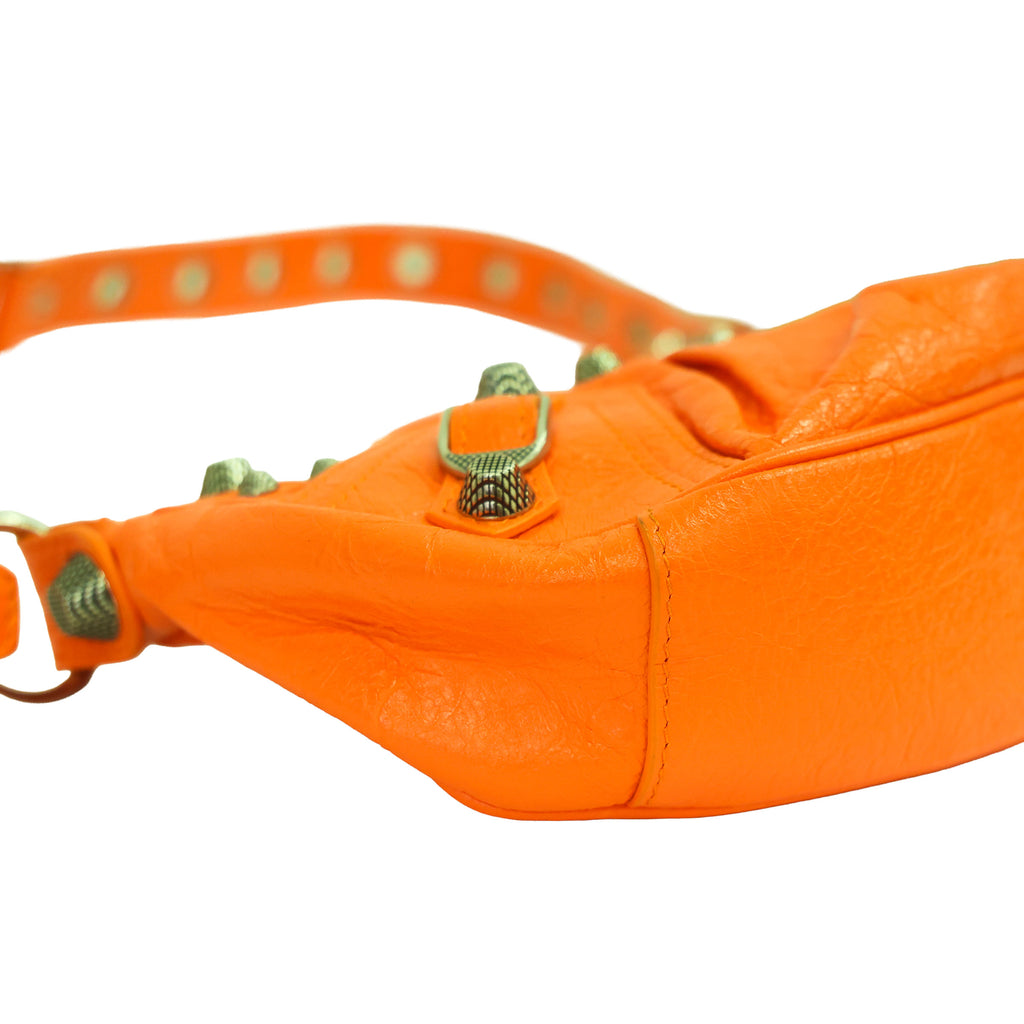 Preloved BALENCIAGA Le Cagole XS Leather Shoulder Bag Orange | Luxe Again Maison