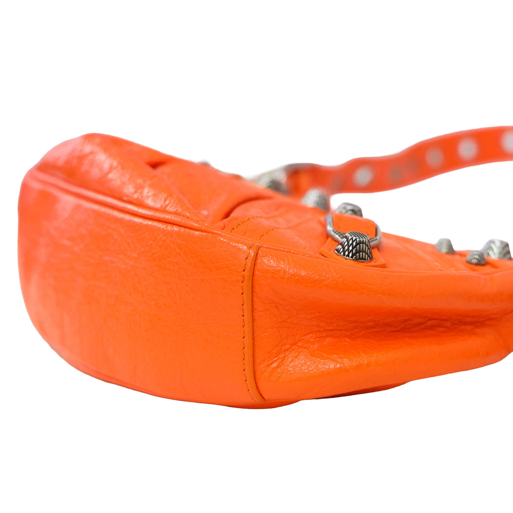 Preloved BALENCIAGA Le Cagole XS Leather Shoulder Bag Orange | Luxe Again Maison