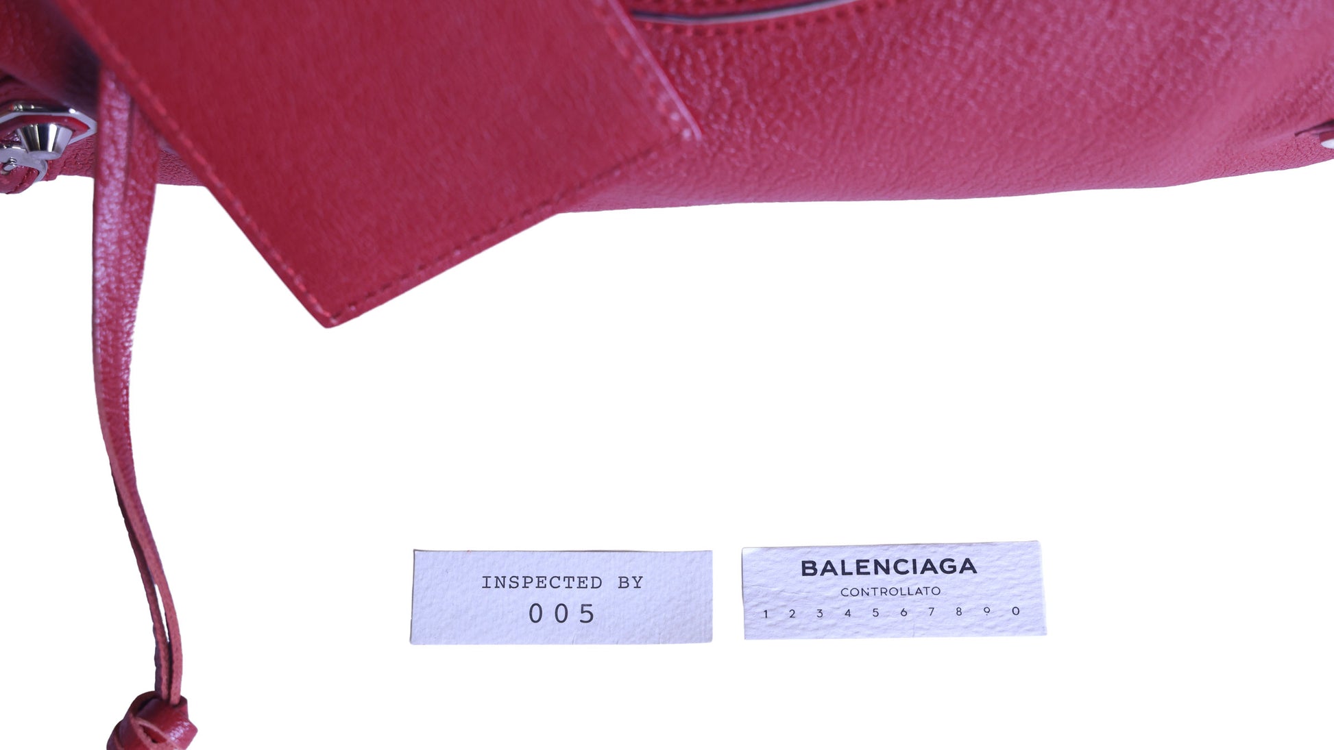 Preloved BALENCIAGA Metallic Edge City Leather Medium Red  | Luxe Again Maison